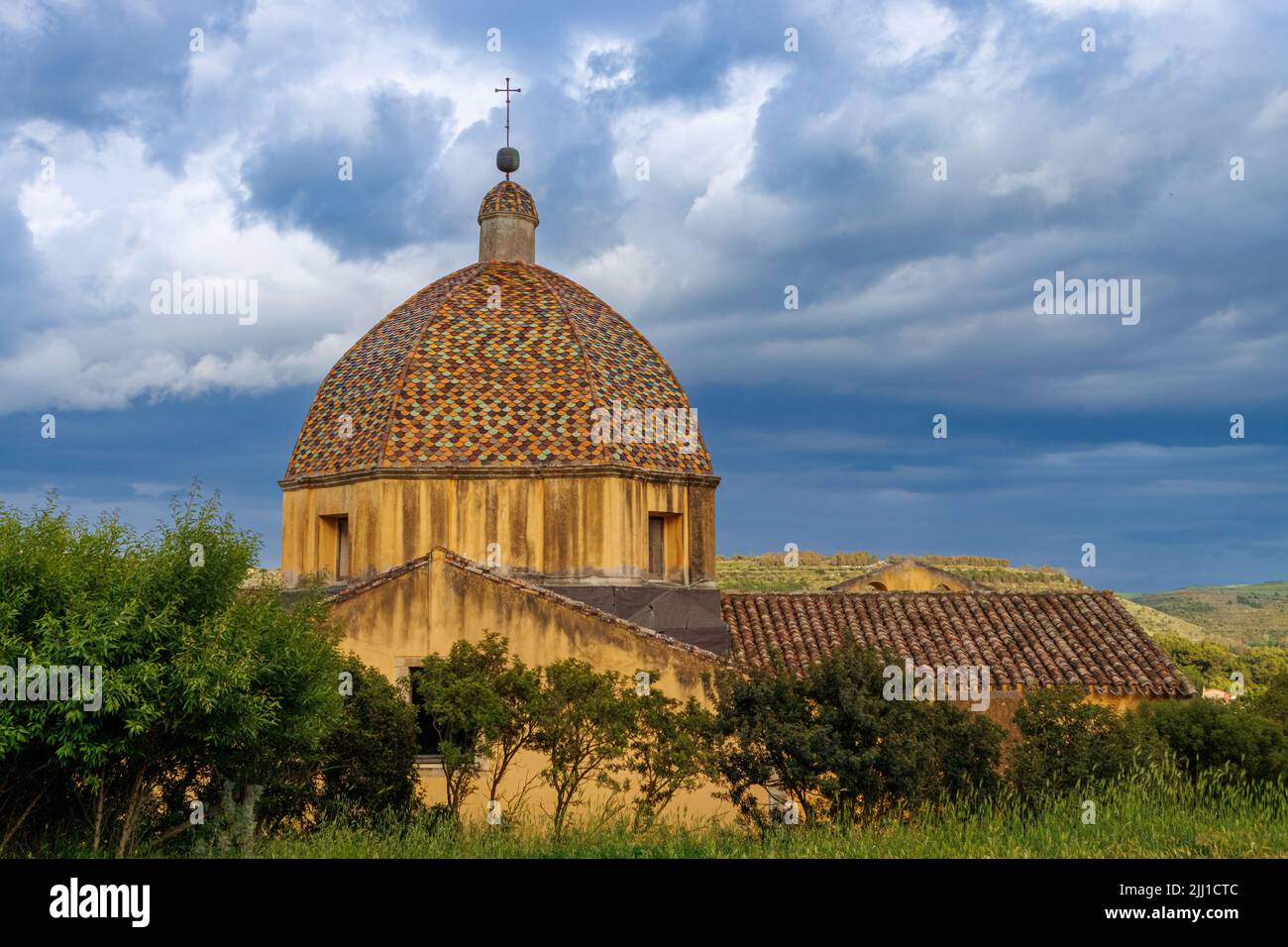 Eglise de Saint Maria Maddalena près de Las Plassas sur l'île de Sardaigne, Italie Banque D'Images