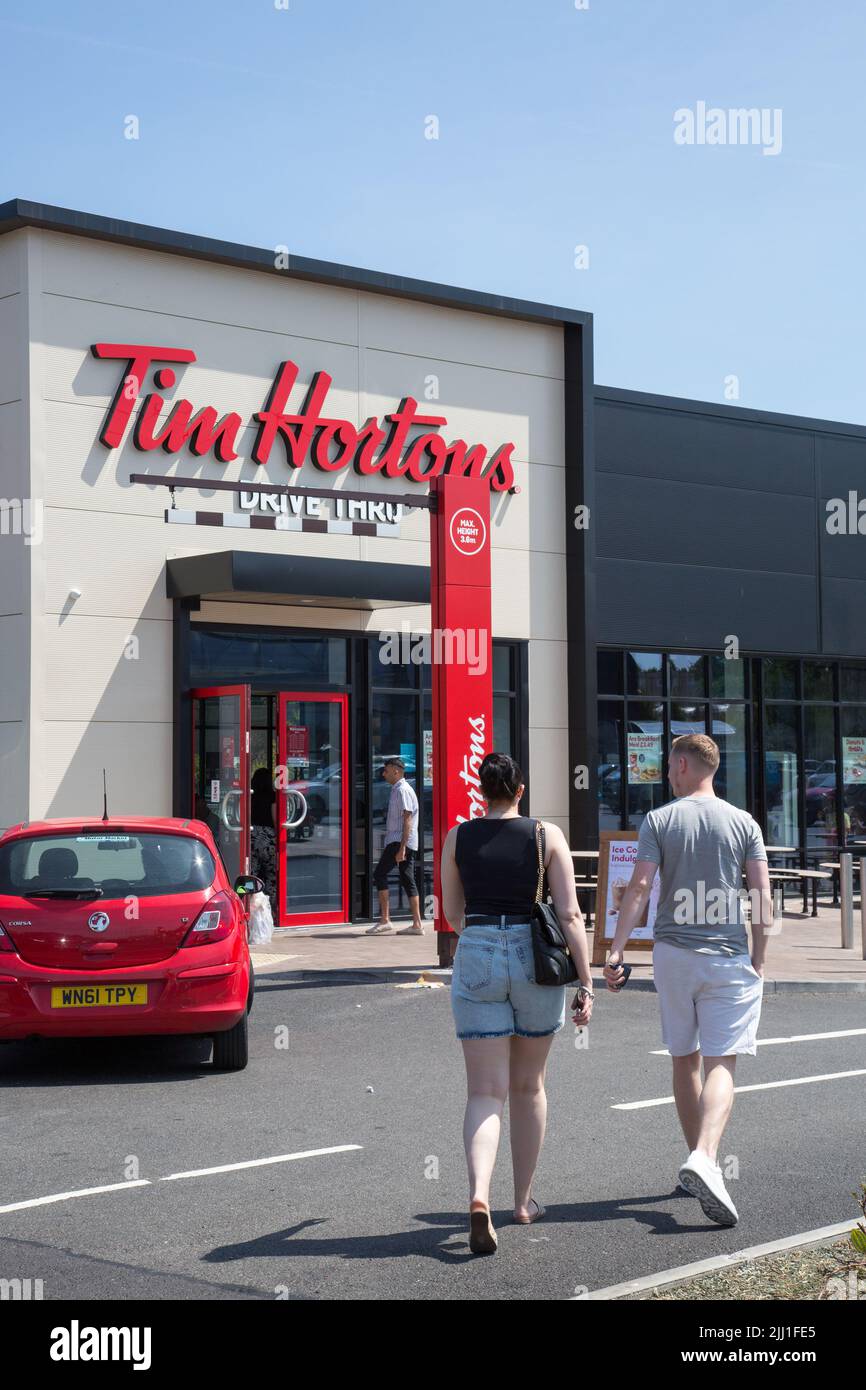 Restaurant Tim Hortons et drive-in, Oldbury Banque D'Images