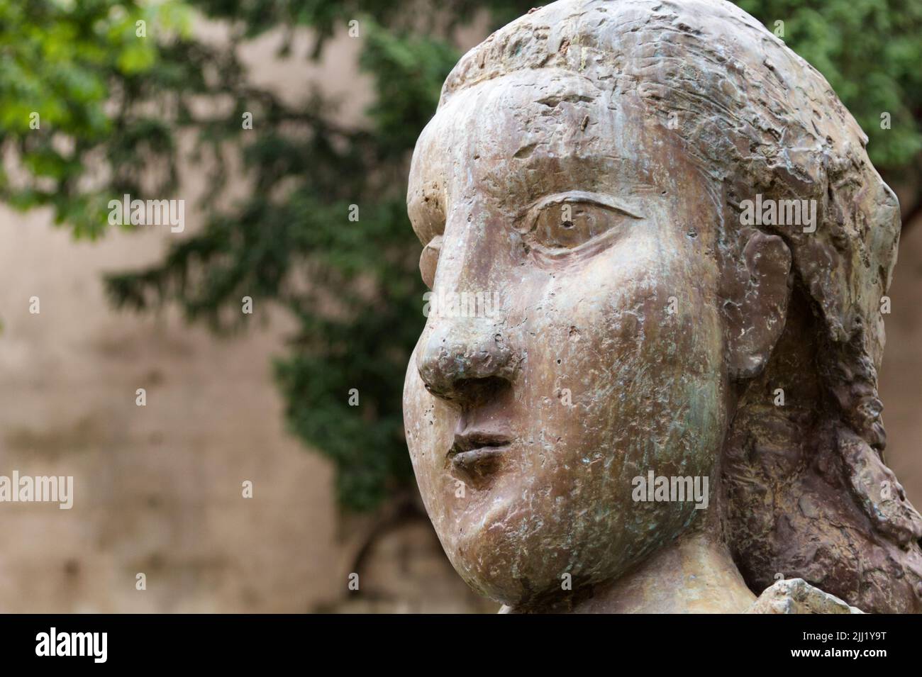 Buste de Guillaume Apollinaire (par Dora Maar, 1959) - Saint-Germain-des-Prés, place Laurent Prache - Paris Banque D'Images