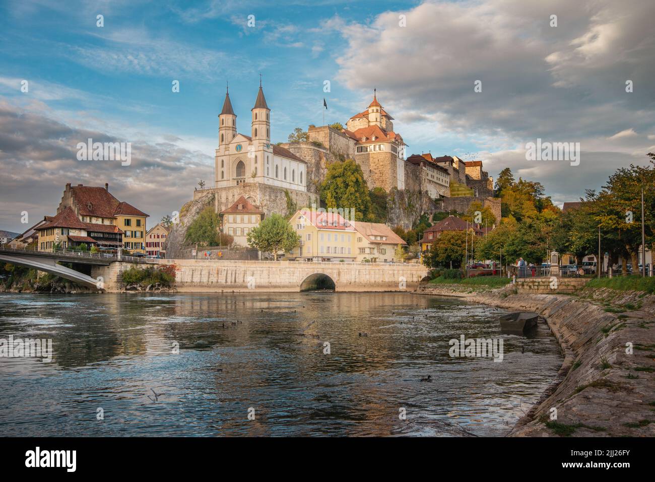 Vue sur le château d'Aarburg, Suisse Banque D'Images