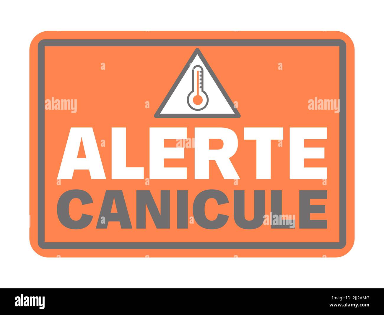 avertissement de chauffage du bandeau d'alerte de l'onde de chaleur en français Banque D'Images