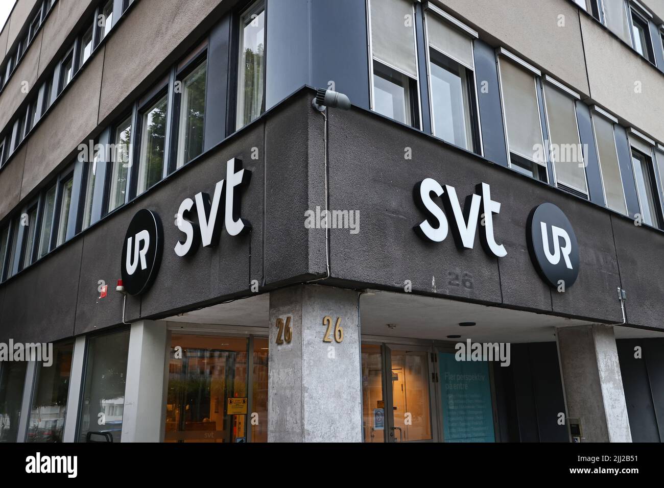 Sveriges Television AB dans la ville de Stockholm, Suède. Banque D'Images