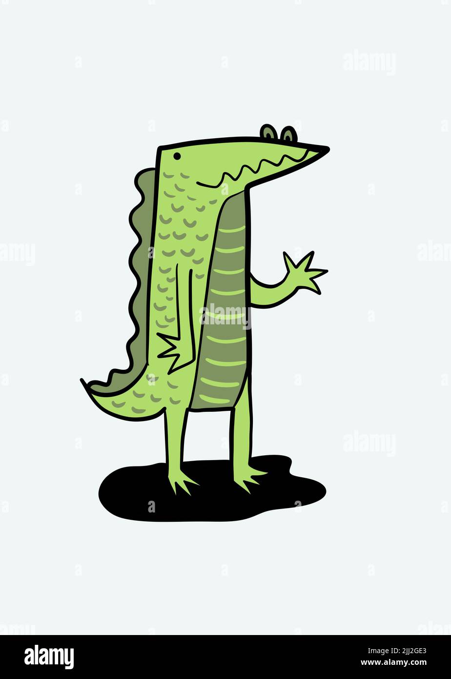 personnage de dessin animé de dinosaure mignon Banque D'Images