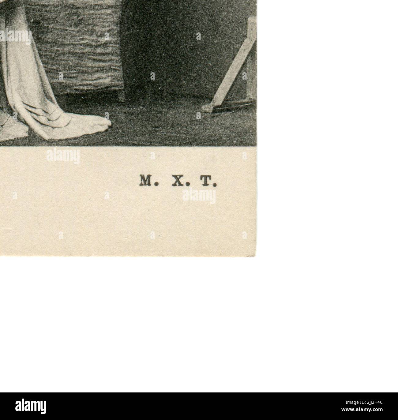 Konstantin Sergueevitch Stanislavski (né Alekseyev; russe: Константин Сергеевич Станиславский; 17 janvier [O.S. 5 janvier] 1863 – 7 août 1938) et Olga Leonardovna Knipper-Chekhova (russe : Ольга Леонардовна Книппер-Чехова; 21 septembre [O.S. 9 septembre] 1868 – 22 mars 1959) à l'oncle Vanya par Anton Chekhov. Détail carte postale ancienne de l'Empire russe, 1904. Banque D'Images