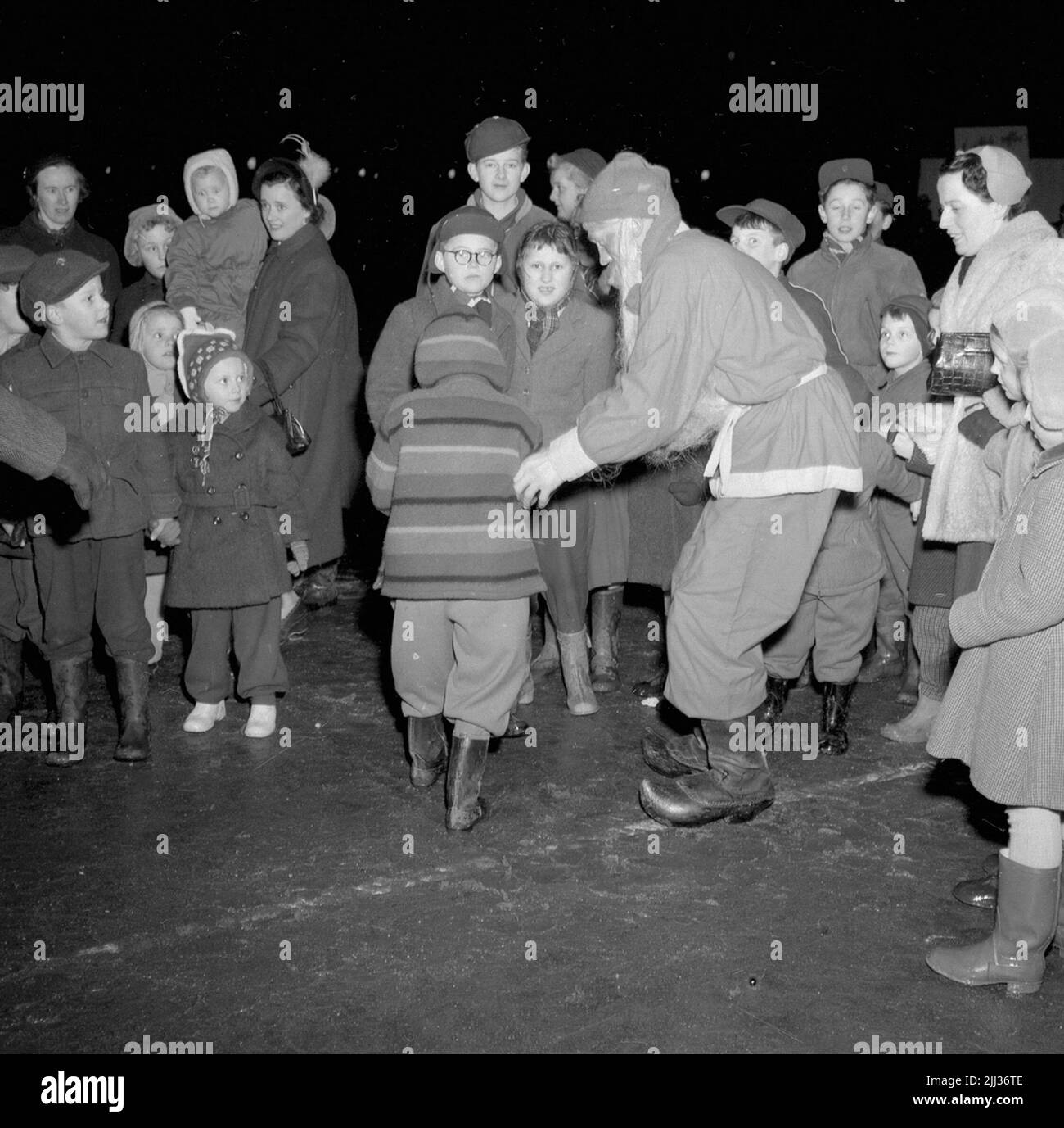 Marché de Noël à Hamnplan.11 décembre 1954. Banque D'Images
