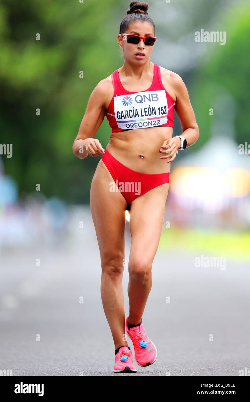 Oregon, États-Unis. 22nd juillet 2022. Kimberly Garcia Leon (PER), Championnat du monde de l'IAAF finale de la course des femmes de l'Oregon 2022 35km à Oregon, États-Unis. Crédit : AFLO Co. Ltd./Alay Live News Banque D'Images