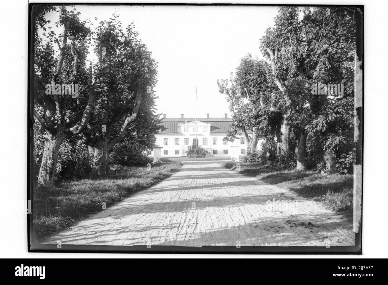 Hjälmarsbergs Herrgård, manoir d'un étage avec cuisinière à l'avant. Banque D'Images