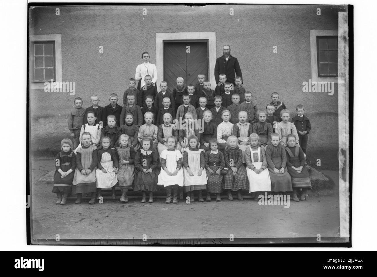 Latorp's School, 47 écoliers avec des enseignants de l'école primaire J.W. Hallin. Banque D'Images