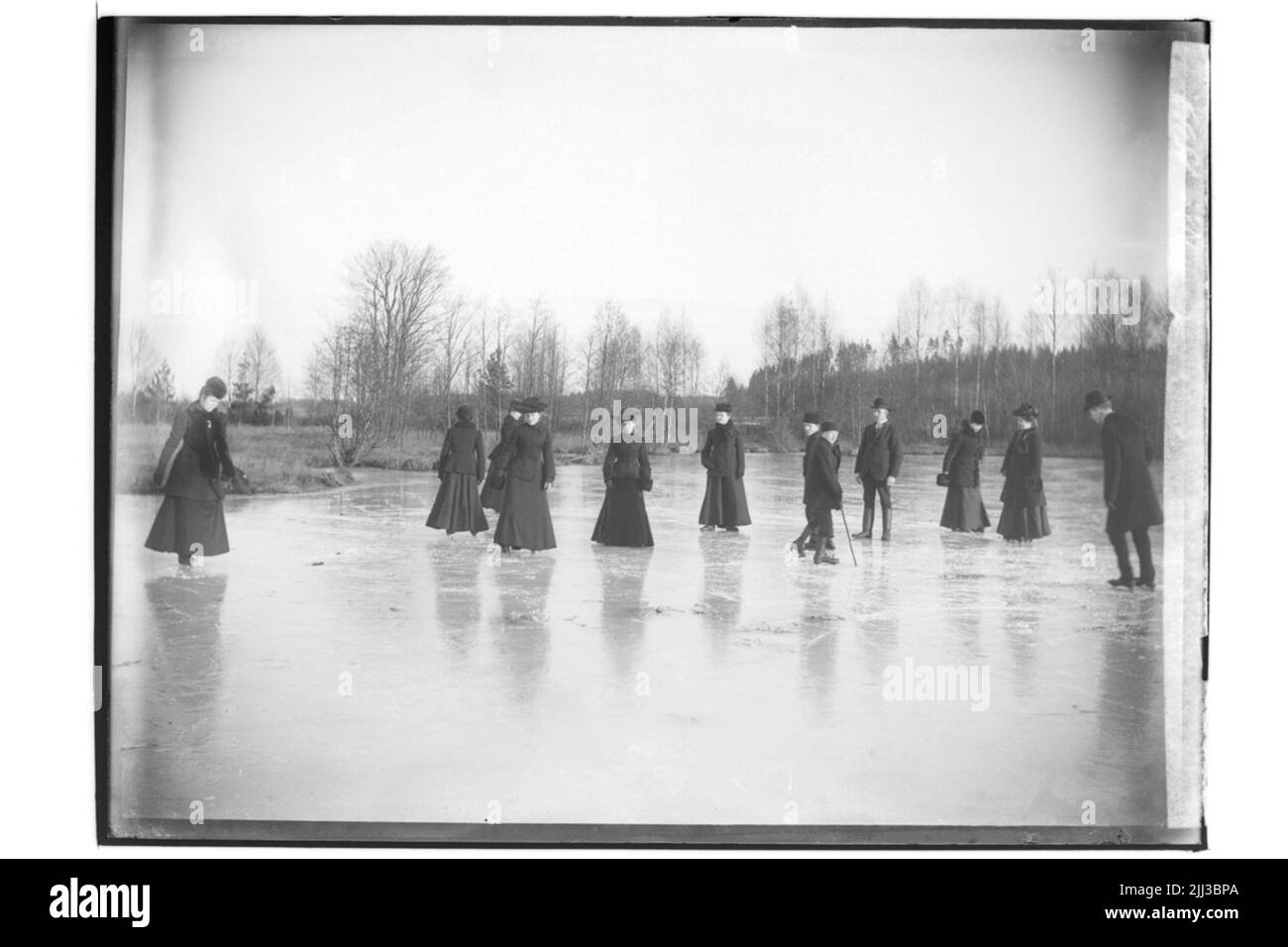 12 patins sur Marksjön. Banque D'Images