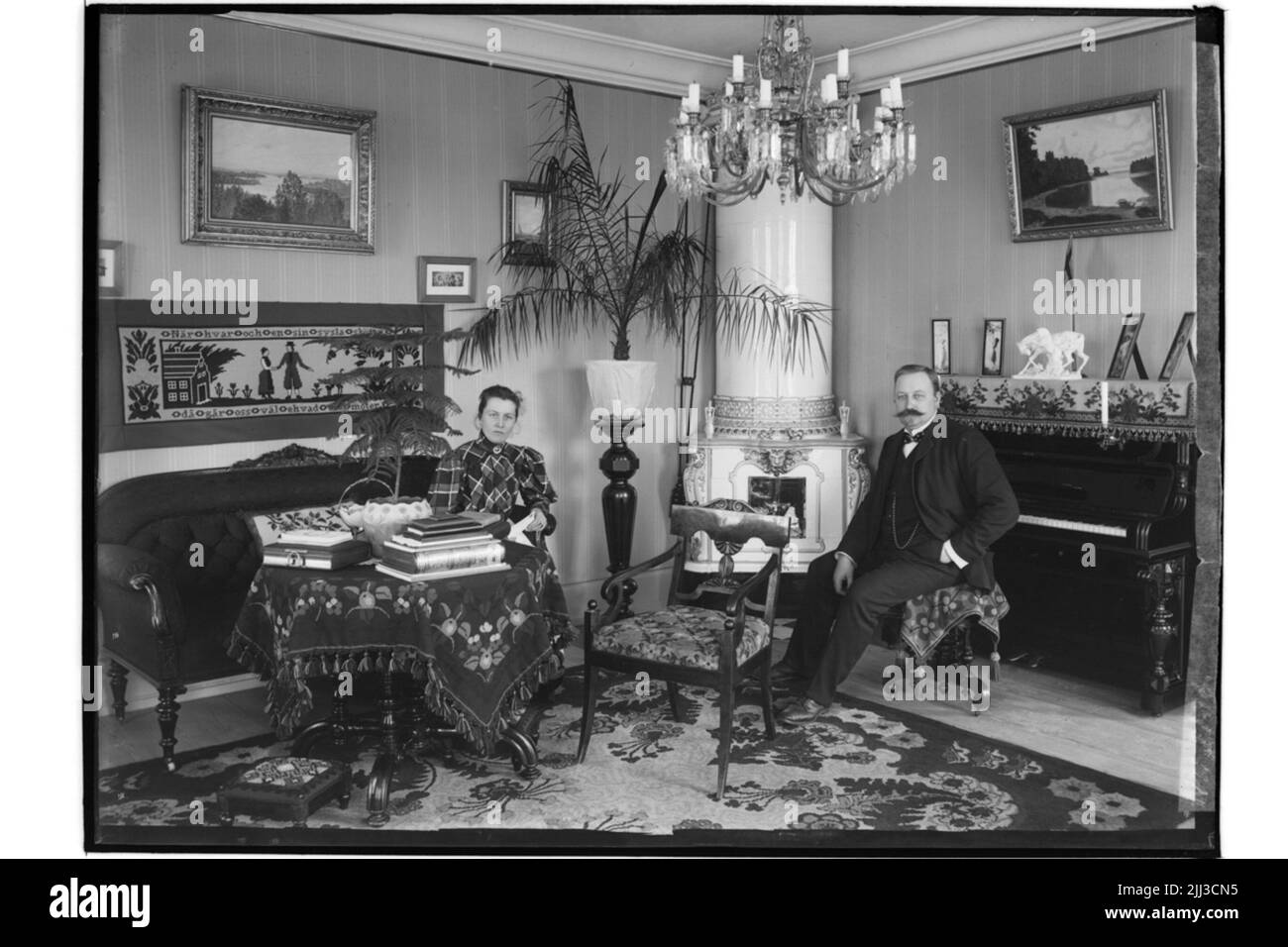 Chambre intérieure, 2 personnes. Conditor G. Myrin Banque D'Images