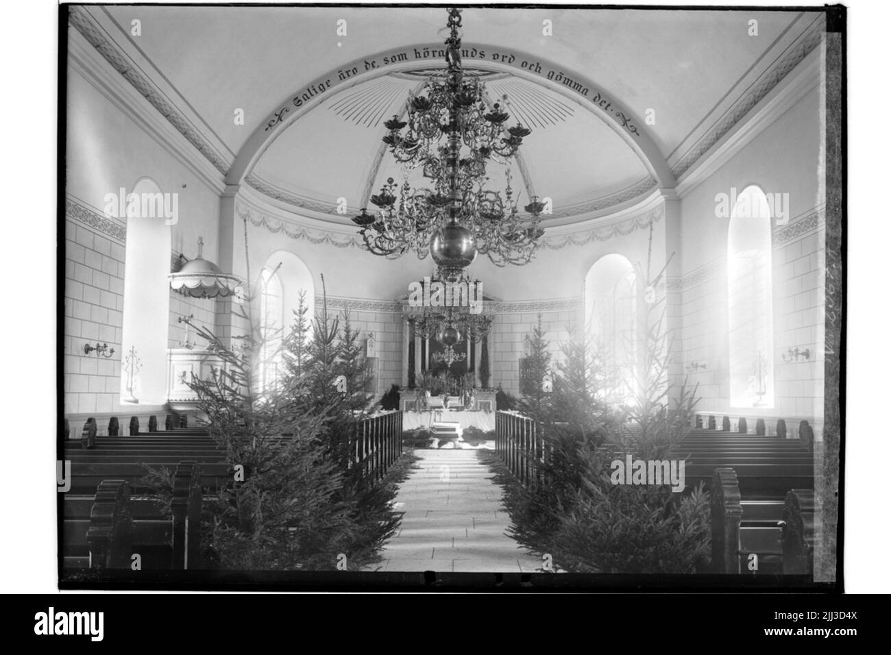 L'église Stora Mellösa, intérieur. Banque D'Images