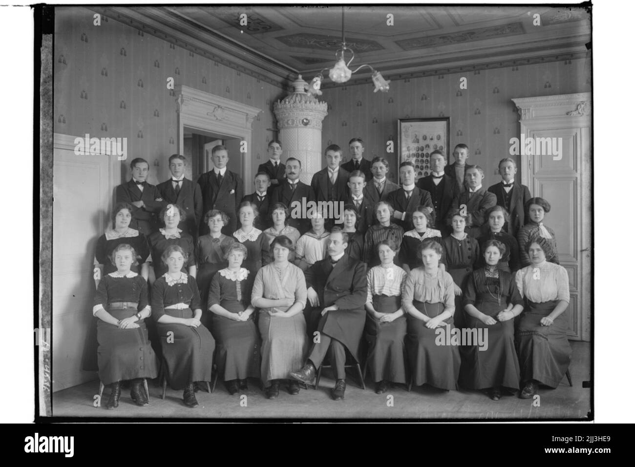 Ecole de langue et de commerce d'Örebro. Intérieur, 36 personnes.p.g. Larsson. Banque D'Images