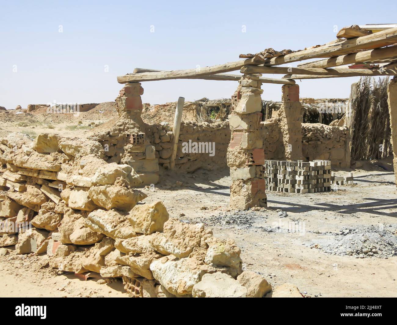 Vue partielle de Small Brick Factory - Tozeur, Tunisie Banque D'Images