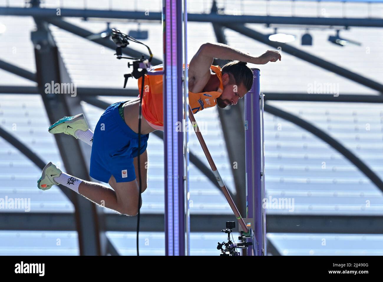 Oregon, États-Unis. 22nd juillet 2022. Championnats du monde d'athlétisme Oregon22 - sixième jour EUGENE, OREGON - 20 JUILLET : les athlètes participent au sixième jour des championnats du monde d'athlétisme Oregon22 à Hayward Field sur 20 juillet 2022 à Eugene, Oregon. EUGENE, ÉTATS-UNIS - 22 JUILLET : Rutger Koppelaar des pays-Bas en compétition sur le Pole Vault hommes pendant les Championnats du monde d'athlétisme sur 22 juillet 2022 à Eugene, États-Unis (photo par Andy Astfalck/BSR Agency) Atletiekunie crédit: Orange pics BV/Alay Live News Banque D'Images