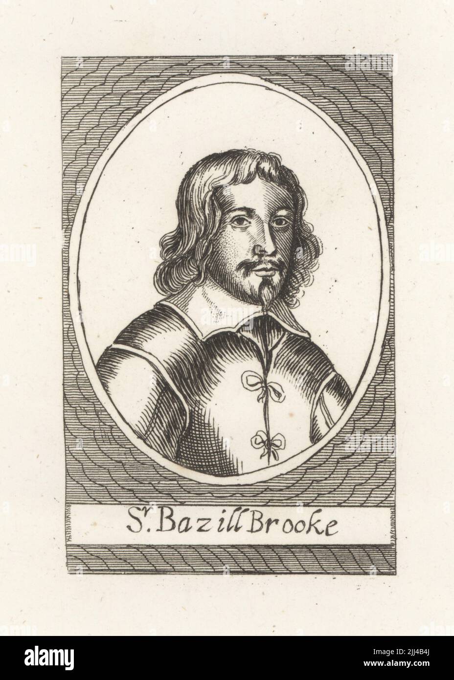 Sir Basil Brooke, conspirateur royaliste et riche fondateur de l'iron. 1576-1646. Sir Bazill Brooke. D'un tirage très rare. Gravure sur plaque de coperplate de la galerie des portraits rares de Samuel Woodburn, composée de plaques originales, George Jones, 102 St Martin's Lane, Londres, 1816. Banque D'Images