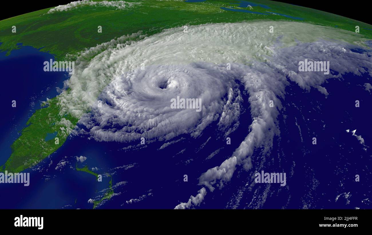 L'ouragan Floyd, une forte tempête de catégorie 4 juste timide de catégorie 5, se déplaçant vers le haut de la côte est des États-Unis sur 14 septembre 1999 avant de faire une chute à Cape Fear, en Caroline du Nord. Banque D'Images