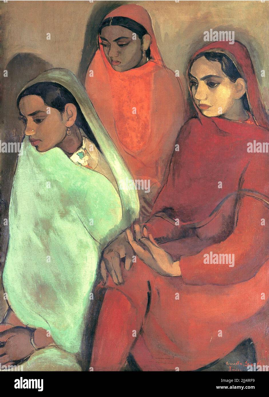 Amrita Sher-Gil - trois filles - 1935 Banque D'Images