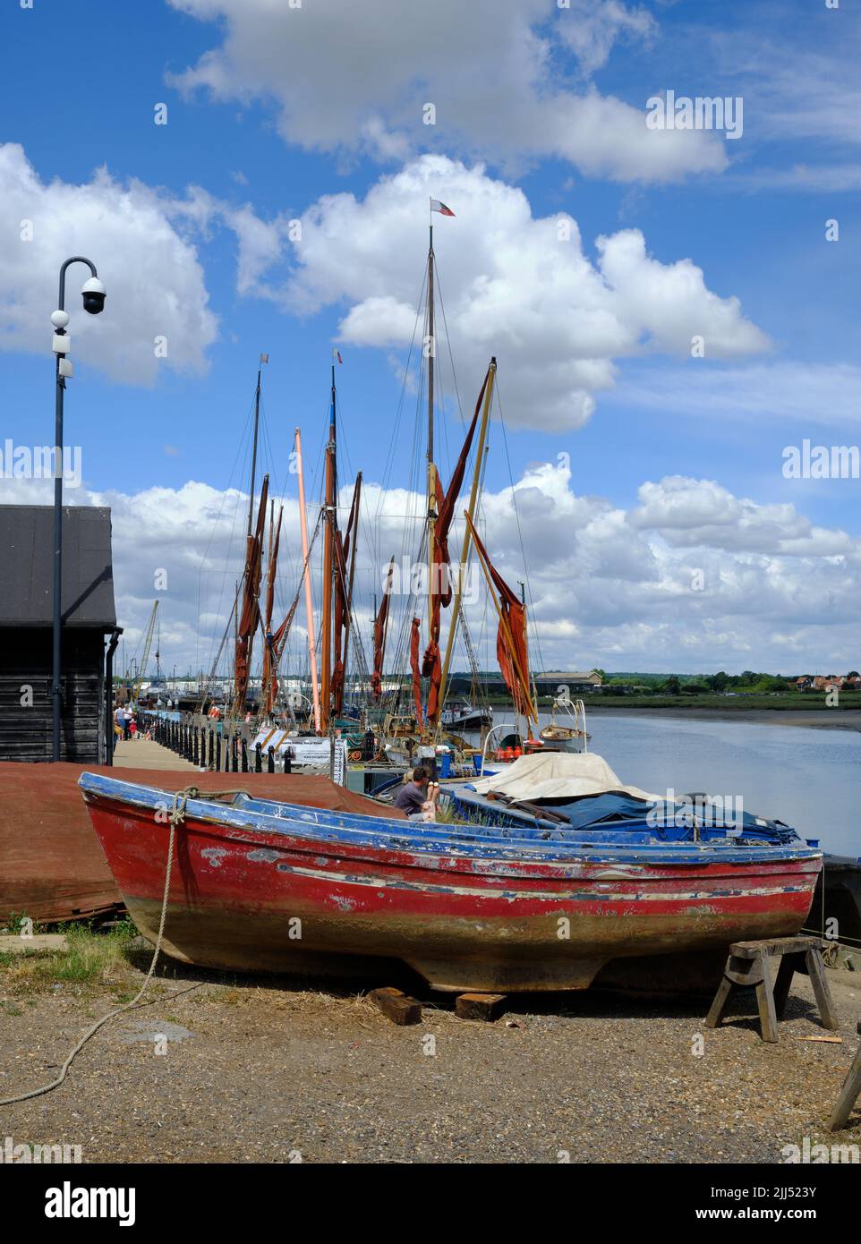 Maldon Hythe Quay Boatyard vue portrait Banque D'Images