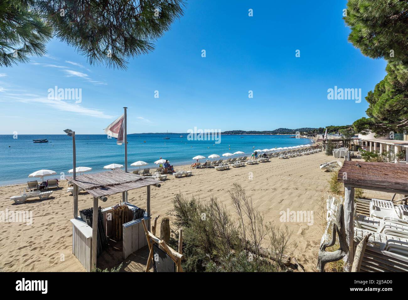 France, Var (83) Sainte-Maxime, plage de Garonnette Banque D'Images