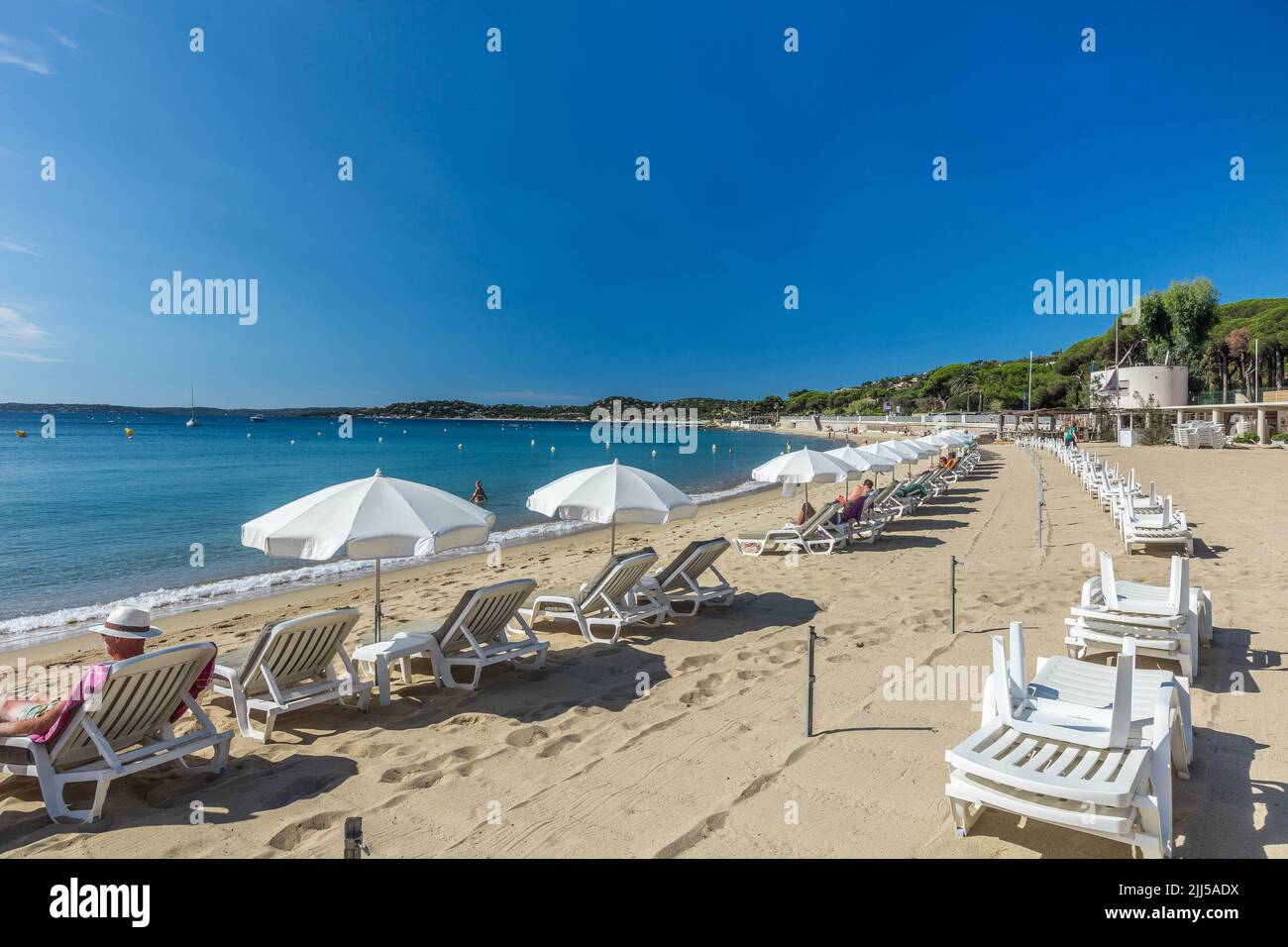 France, Var (83) Sainte-Maxime, plage de Garonnette Banque D'Images