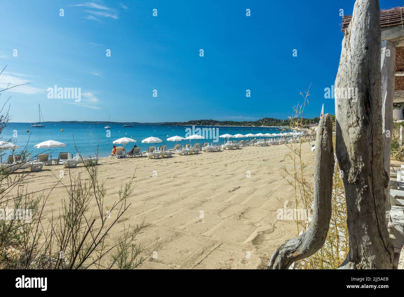 France, Var (83) Sainte-Maxime, plage de Garonnette Banque D'Images