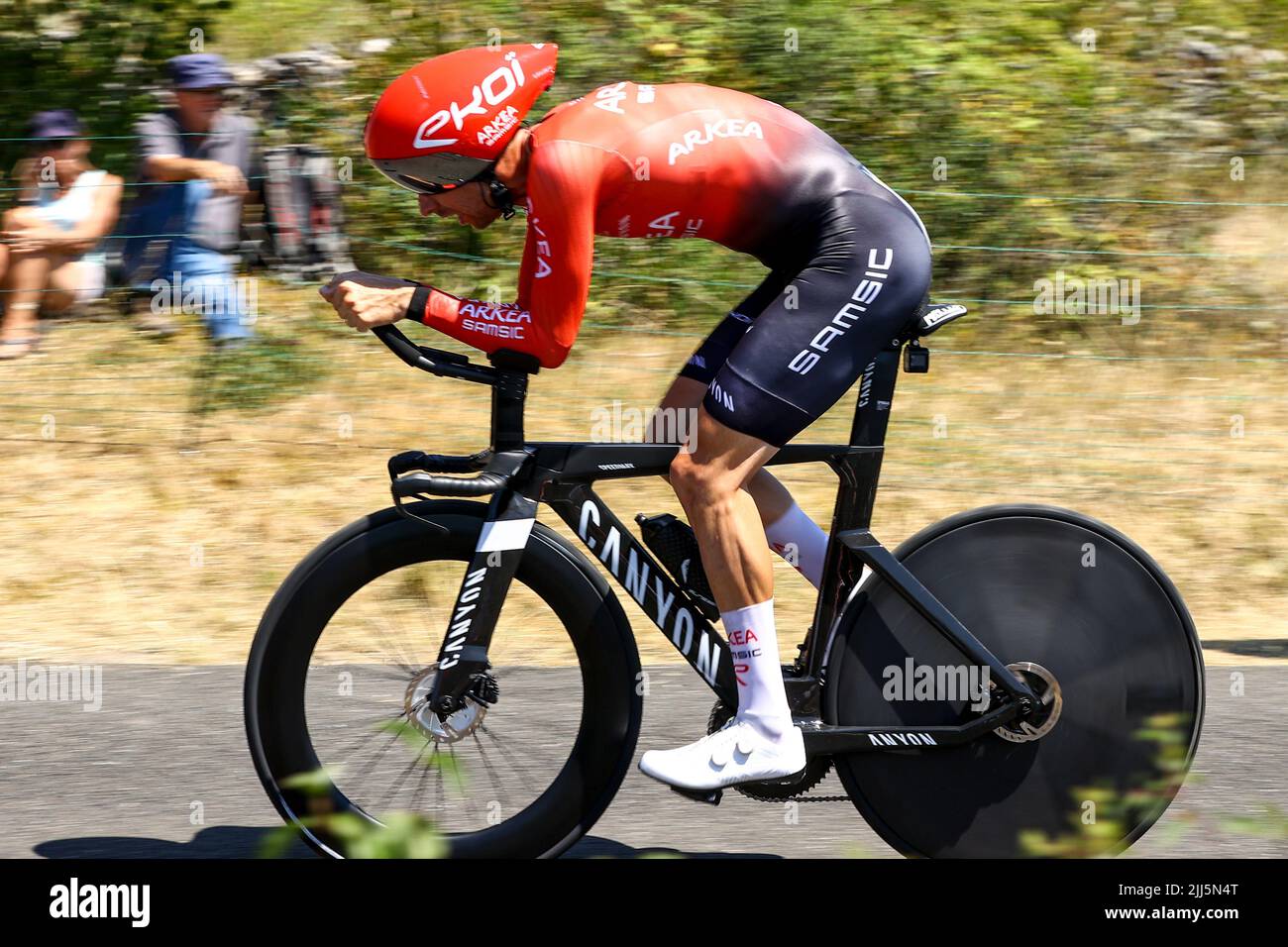 France. 23rd juillet 2022. L'Amaury belge Capiot d'Arkea-Samsic photographié en action pendant la phase 20 de la course cycliste Tour de France, un essai individuel de 40,7km heures de Lacapelle-Marival à Rocamadour, France, le samedi 23 juillet 2022. Le Tour de France de cette année a lieu du 01 au 24 juillet 2022. BELGA PHOTO DAVID PINTENS - UK OUT Credit: Belga News Agency/Alay Live News Banque D'Images