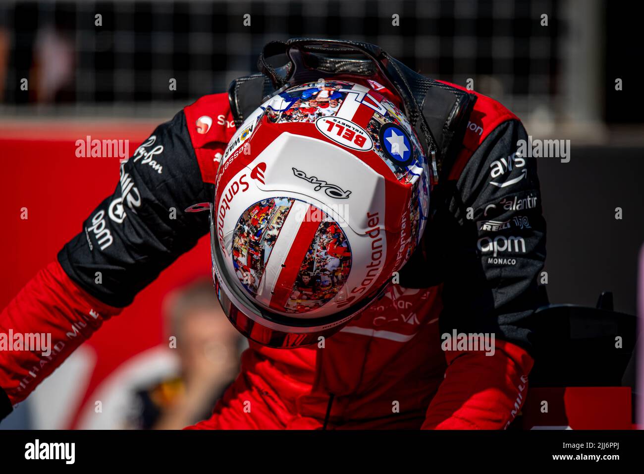 Le Castellet, France, 23rd juillet 2022, Charles Leclerc, de Monaco, concurrence pour la Scuderia Ferrari. Qualification, partie 12 du championnat de Formule 1 2022. Crédit : Michael Potts/Alay Live News Banque D'Images