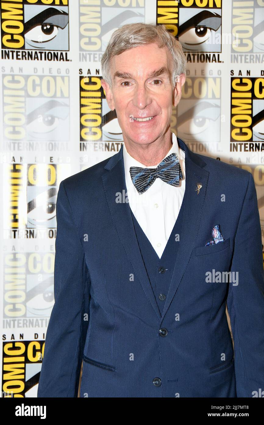 Bill Nye arrivée à la photocall de Peacock TV pour «la fin est Nye» au Hilton Bayfront à San Diego International Comic-con jour 3 tenu sur 23 juillet, 2 Banque D'Images