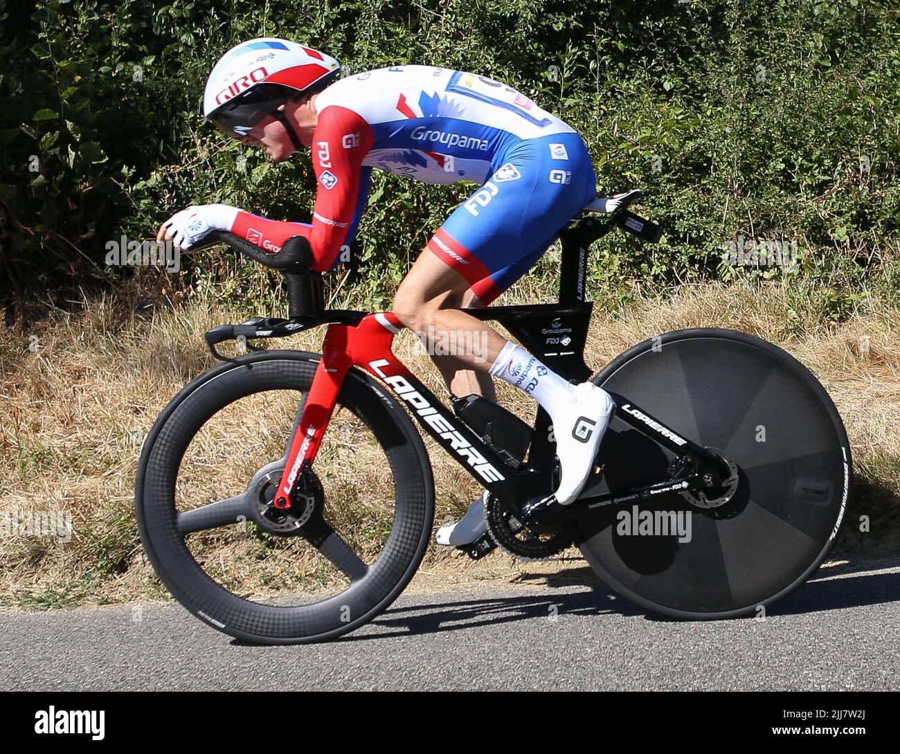 David Gaudu de Groupama - FDJ pendant le Tour de France 2022, course cycliste 20, temps d'essai, Lacapelle-Marival - Rocamadour (40,7 km) sur 23 juillet 2022 à Rocamadour, France - photo Laurent Lairys / DPPI Banque D'Images