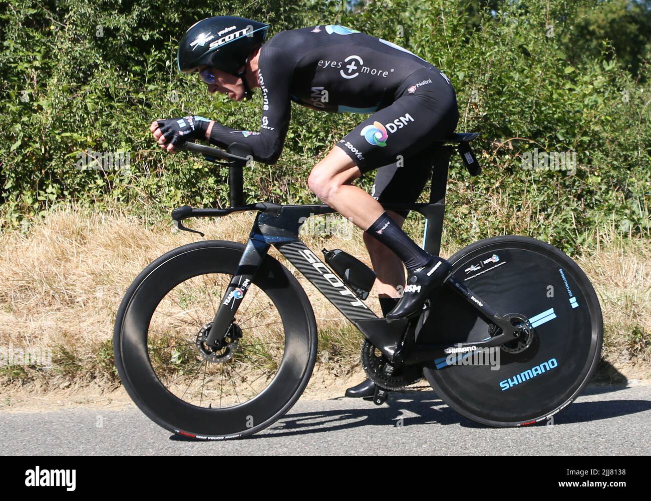 Romain Bardet de l'équipe DSM pendant le Tour de France 2022, course cycliste étape 20, temps d'essai, Lacapelle-Marival - Rocamadour (40,7 km) sur 23 juillet 2022 à Rocamadour, France - photo: Laurent Lairys/DPPI/LiveMedia Banque D'Images