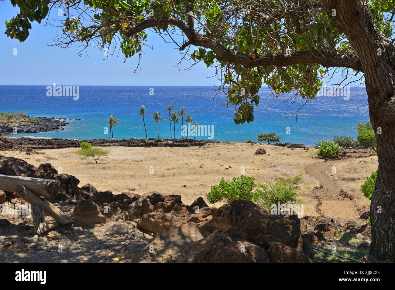 Le parc historique national de Lapakahi le long de la côte pittoresque, au nord de Kawaihae HI Banque D'Images