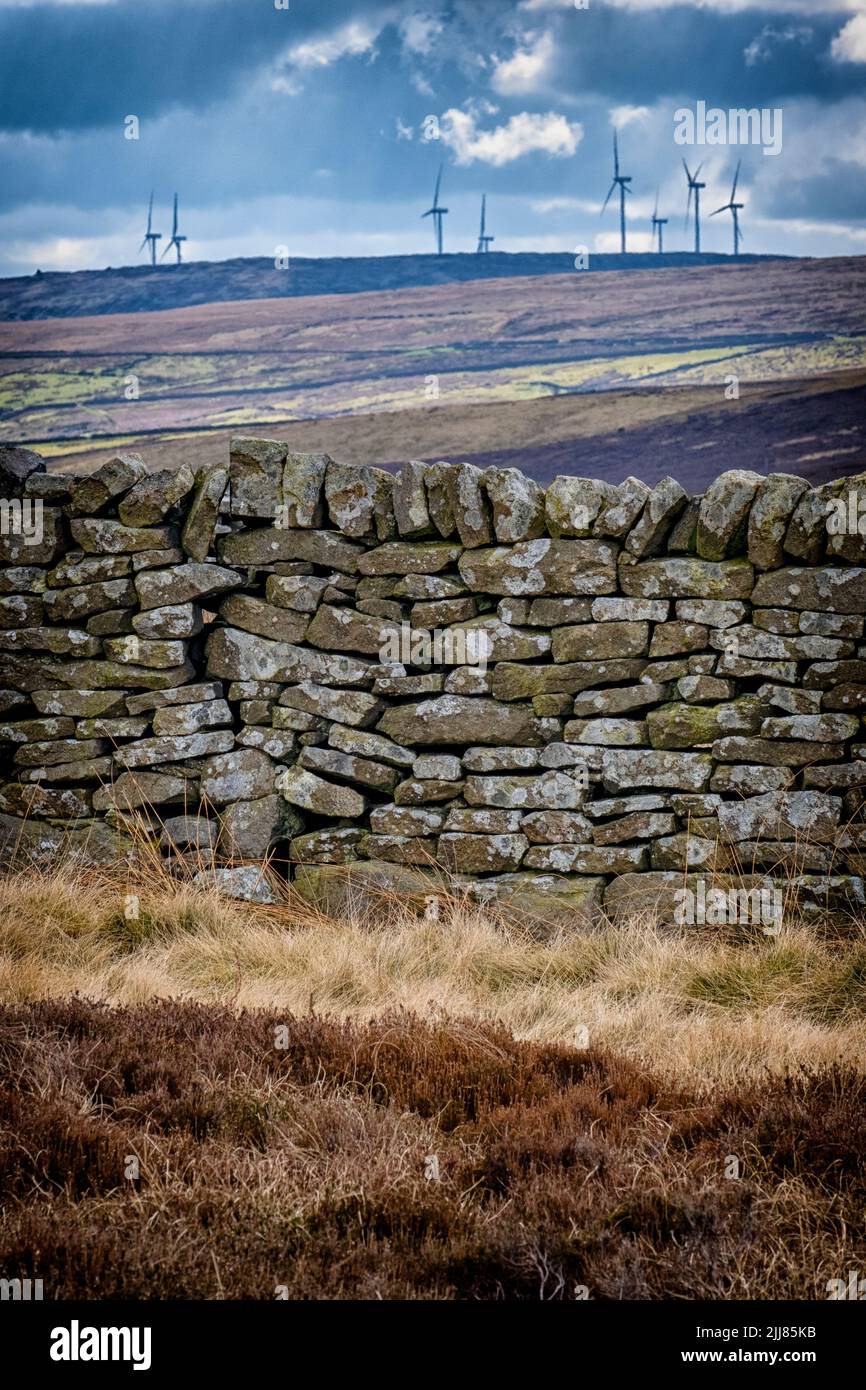 Photographie de paysage des landes à l'extérieur de Haworth dans le West Yorkshire connu sous le nom de pays Bronte après les célèbres auteurs du 19th siècle Banque D'Images