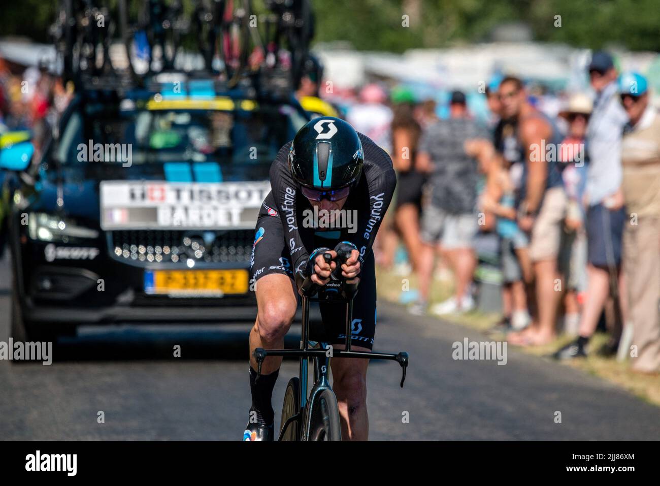 Romain BARDET, équipe DSM en actionn lors de la phase 20 du Tour de France, Lacapelle-Marival à Rocamadour, le samedi 23 juillet 2022. Photo de Denis Prezat/ABACAPRESS.COM Banque D'Images