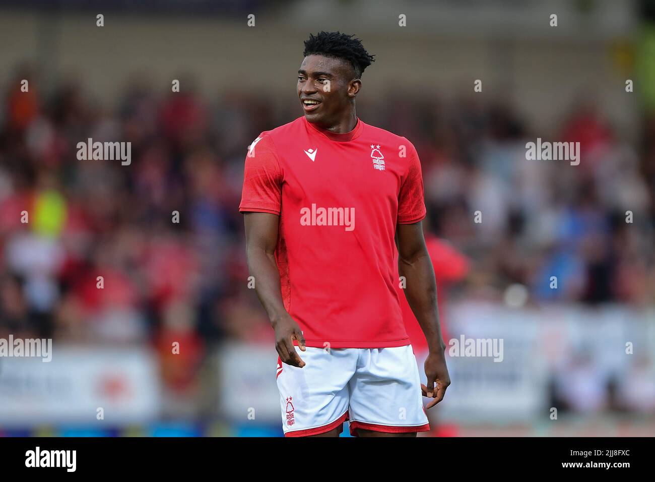 Taiwo Awoniyi, de la forêt de Nottingham, lors du match d'avant-saison entre la forêt de Nottingham et Hertha Berlin, au stade Pirelli, Burton Upon Trent, le mercredi 20th juillet 2022. (Credit: Jon Hobley | MI News) Credit: MI News & Sport /Alay Live News Banque D'Images