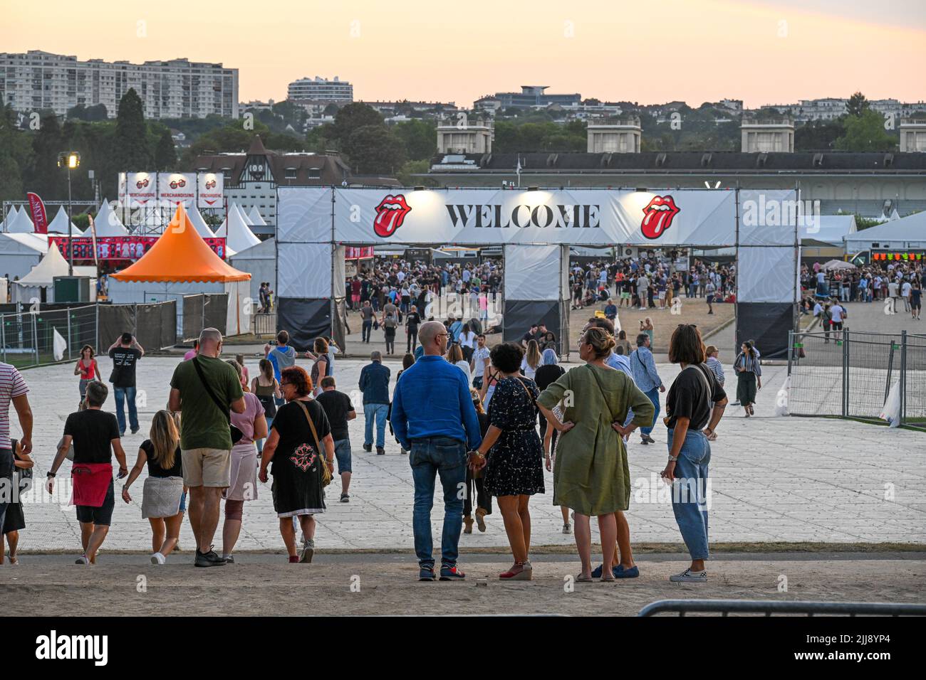 Le concert de Rolling Stones à l'hippodrome de Longchamp à Paris, en France, sur 23 juillet 2022. (Photo de Lionel Urman/Sipa USA) Banque D'Images