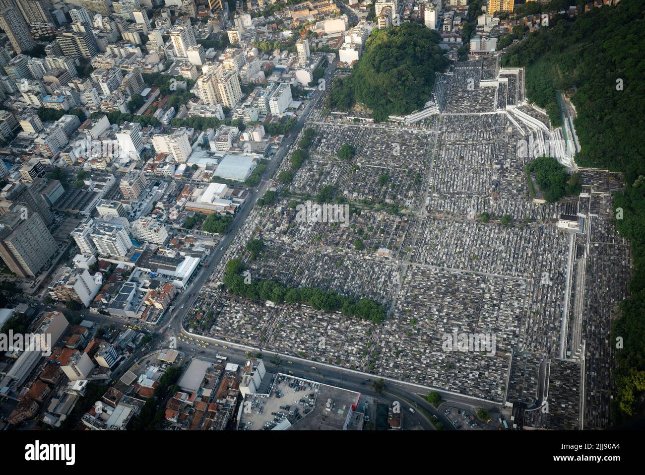 Vue aérienne du cimetière de Sao Joao Batista - Rio de Janeiro, Brésil Banque D'Images