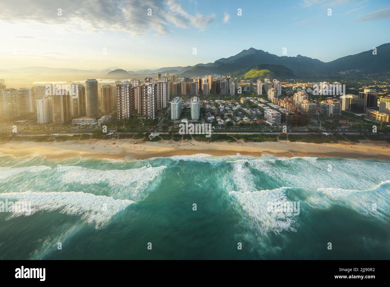 Vue aérienne de Barra da Tijuca - Rio de Janeiro, Brésil Banque D'Images