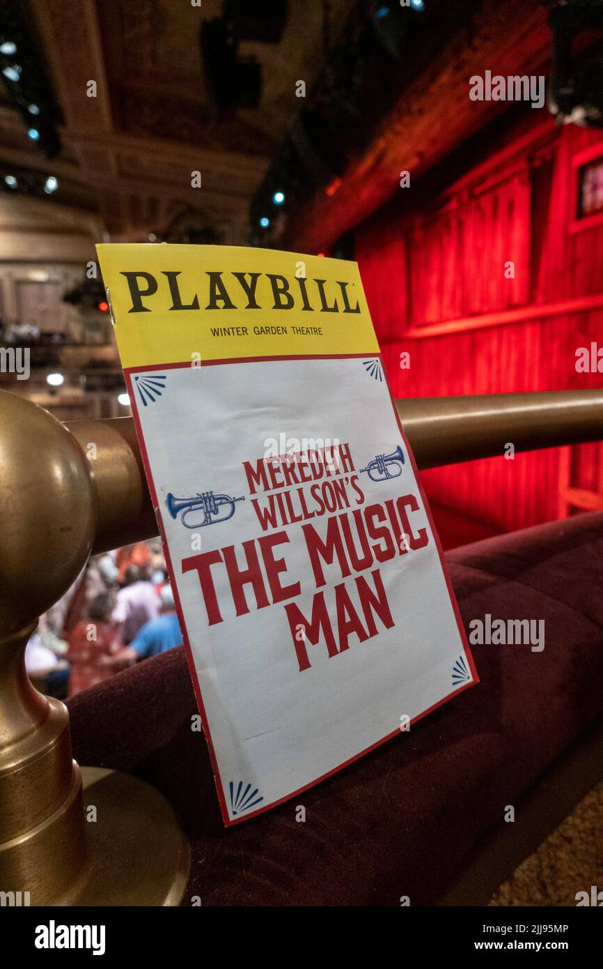 The Music Man Playbill, Winter Garden Theatre, 2022, New York, États-Unis Banque D'Images