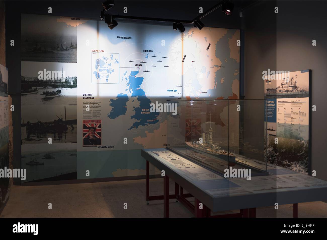 dh Lyness Scapa Flow Museum HOY ORKNEY Visitor Center Musées exposition d'expositions de guerre Banque D'Images