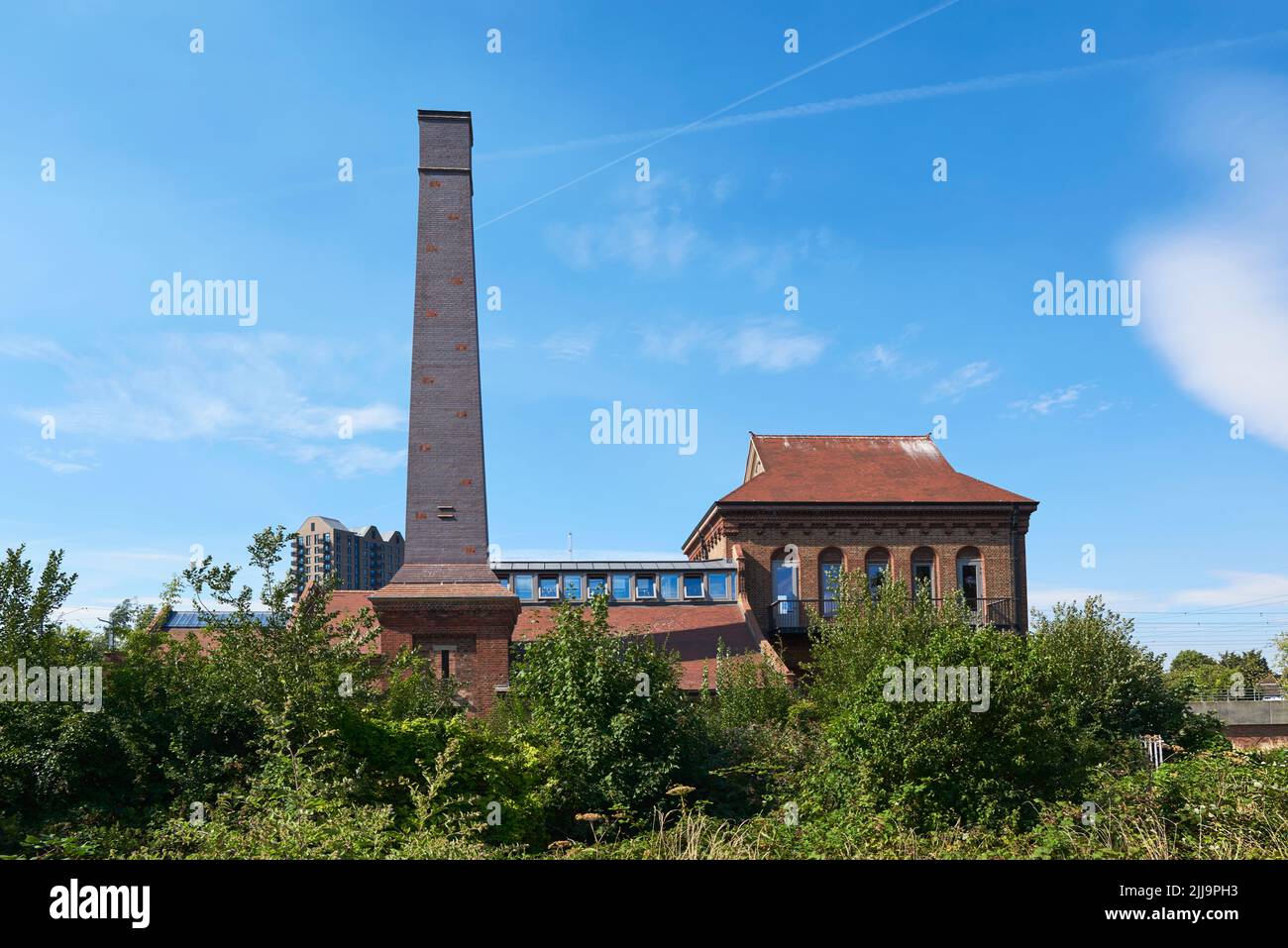 Le centre d'accueil de Engine House sur Walthamstow Wetlands, nord de Londres, sud-est de l'Angleterre Banque D'Images