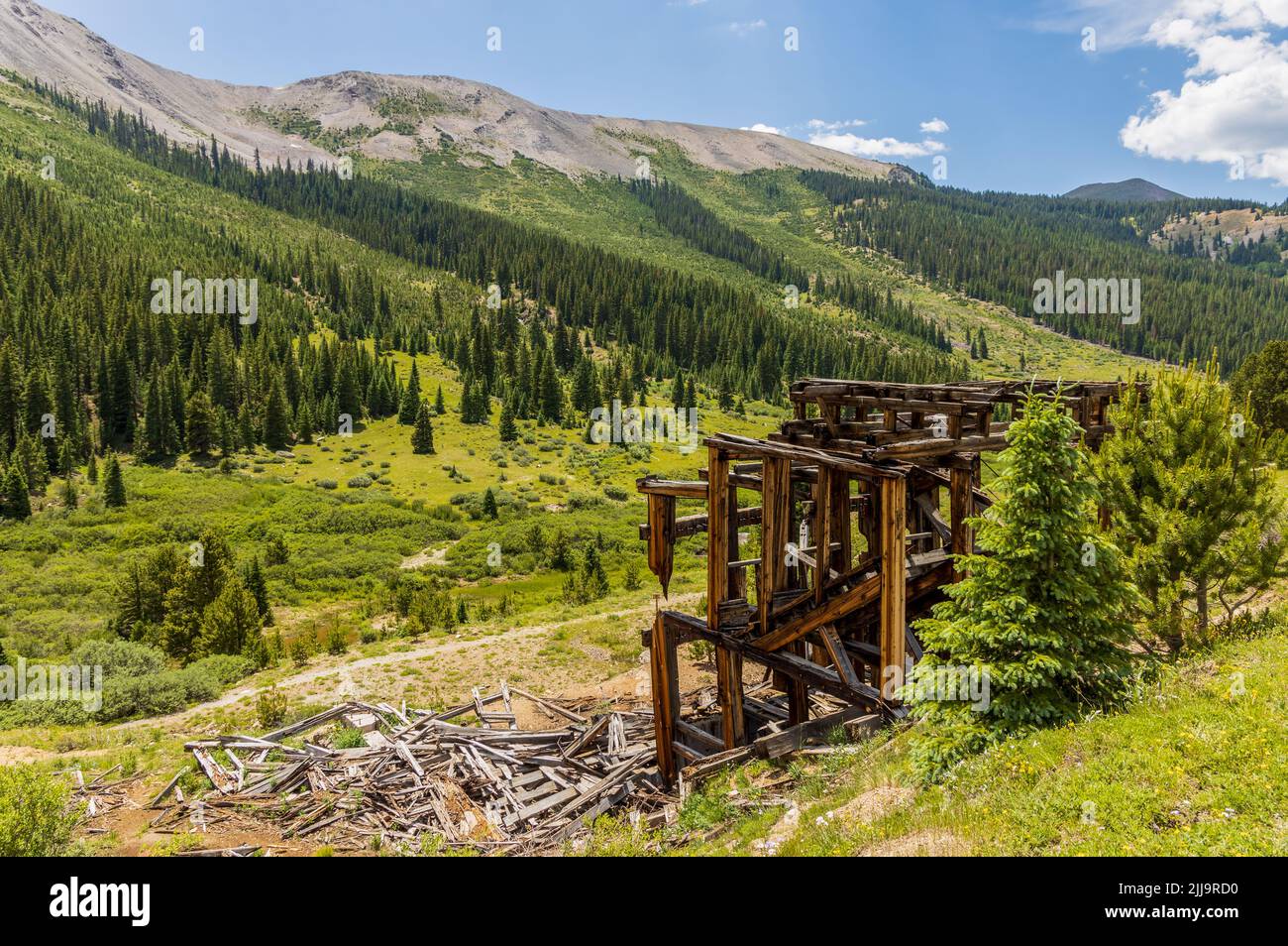 Ville fantôme de l'indépendance dans les montagnes Rocheuses, Colorado Banque D'Images