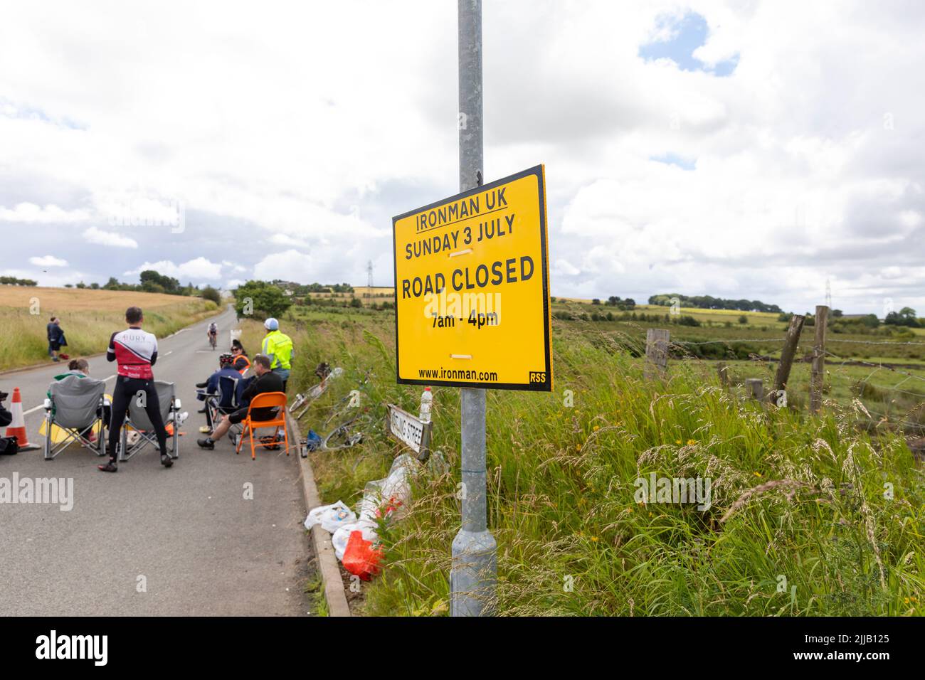 Ironman UK à Bolton Lancashire juillet 2022, les concurrents participent à la course de vélo sur les routes autour de Bradshaw Bolton, Angleterre, Royaume-Uni Banque D'Images
