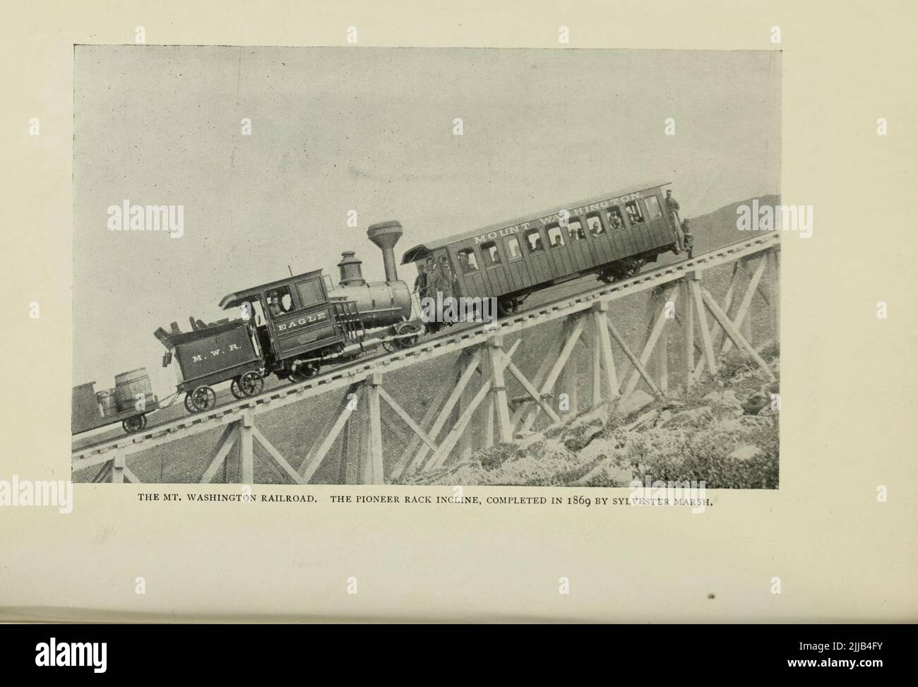 Le Mt. Chemin de fer de Washington. The Pioneer rack Incline, complété en 1869 par Sylvester Marsh de l'article « RÉSEAUX FERROVIAIRES INCLINÉS DU MONDE » de Theodore C. Ives du magazine Engineering CONSACRÉ AU PROGRÈS INDUSTRIEL Volume VII avril à septembre 1894 NEW YORK The Engineering Magazine Co Banque D'Images