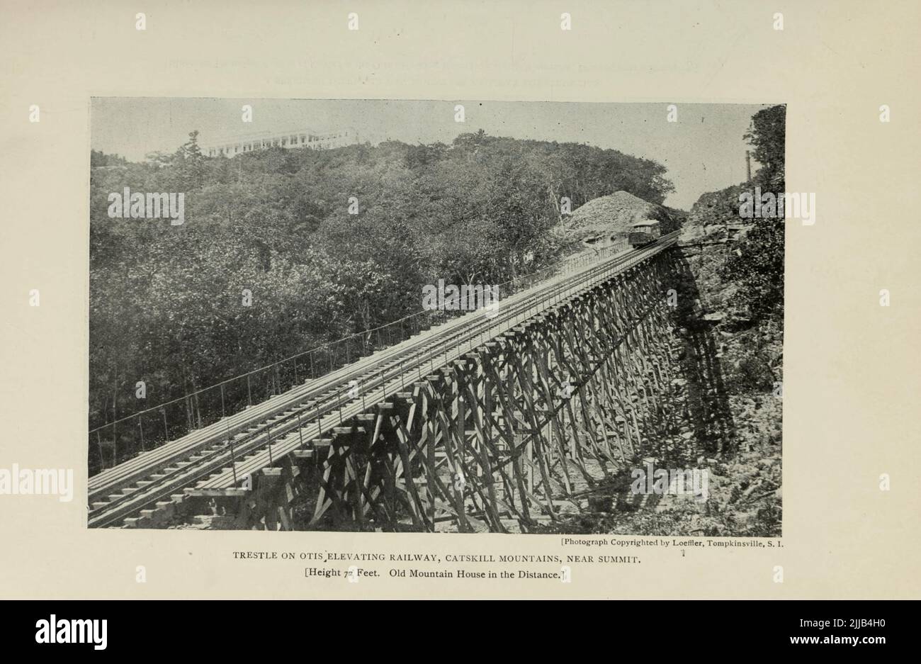 Trestle sur OTIS ÉLEVER LE CHEMIN DE FER, CATSKILL MONTAGNES près de Summit de l'article ' INCLINÉ SYSTÈMES DE CHEMIN DE FER DU MONDE ' par Theodore C. Ives du magazine d'ingénierie CONSACRÉ AU PROGRÈS INDUSTRIEL Volume VII avril à septembre, 1894 NEW YORK The Engineering Magazine Co Banque D'Images