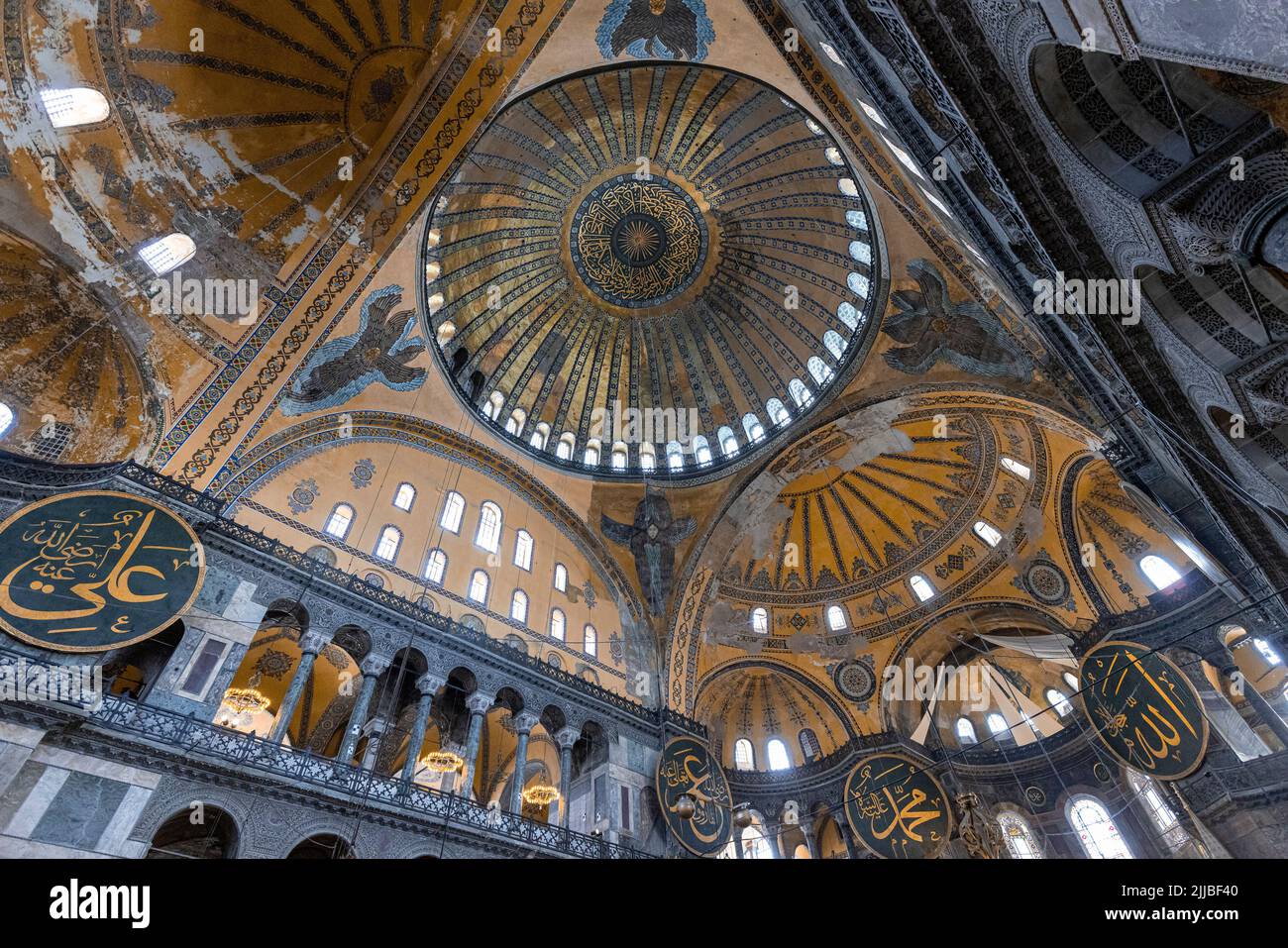 Intérieur de la grande mosquée Sainte-Sophie à istanbul Banque D'Images