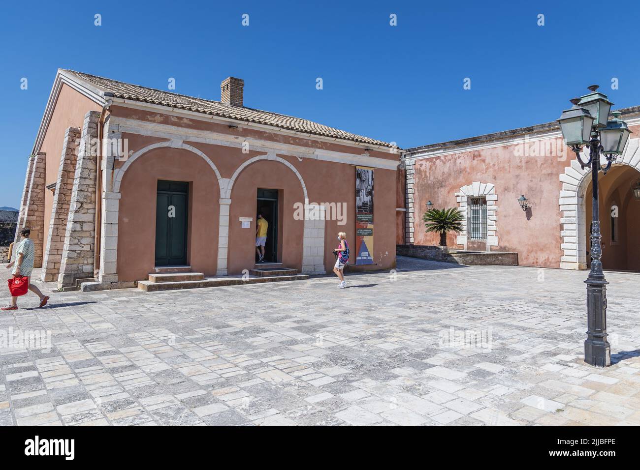 Musée dans la vieille forteresse vénitienne dans la ville de Corfou sur une île grecque de Corfou Banque D'Images