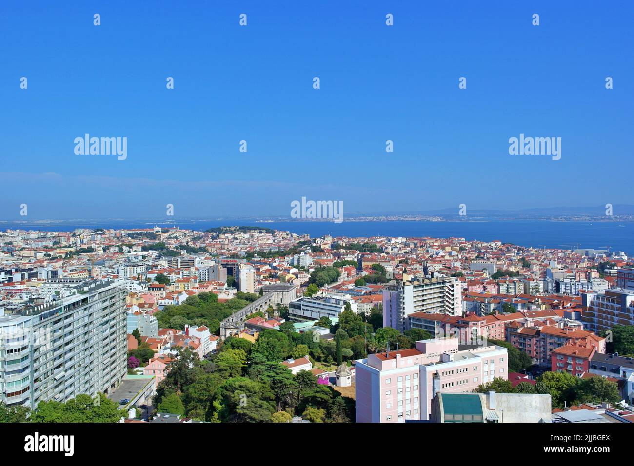 Vue sur Lisbonne, la capitale portugaise Banque D'Images