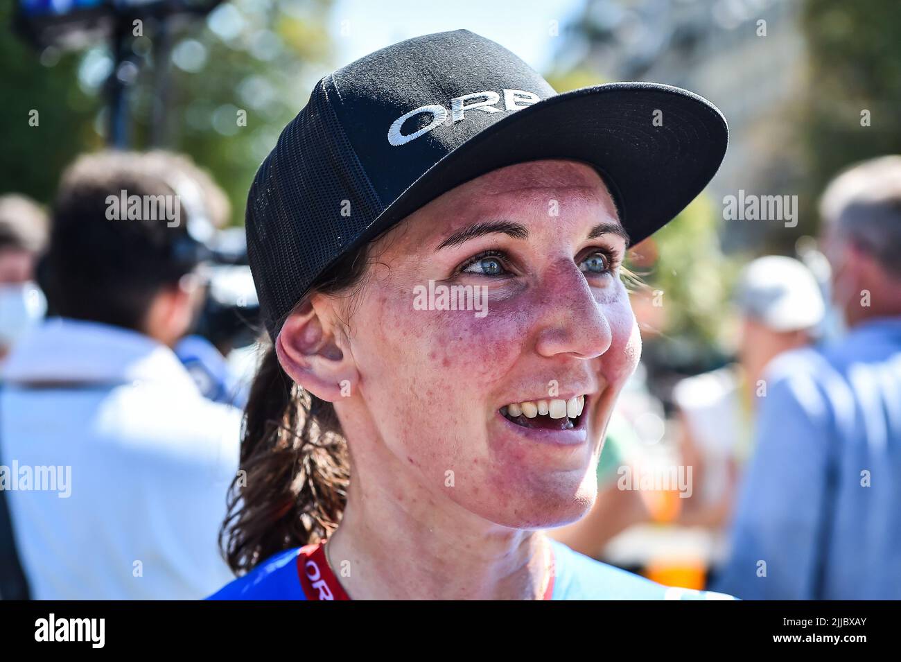 Paris, France, France. 24th juillet 2022. Lisa BRENNAUER (Allemagne) de l'équipe CERATIZIT - WNT PRO CYCLISTE pendant la Tour de France femmes avec Zwift, course cycliste 1, Paris Tour Eiffel aux champs-Elysées (81, 7 km) sur 24 juillet 2022 à Paris, France. (Image de crédit : © Matthieu Mirville/ZUMA Press Wire) Banque D'Images