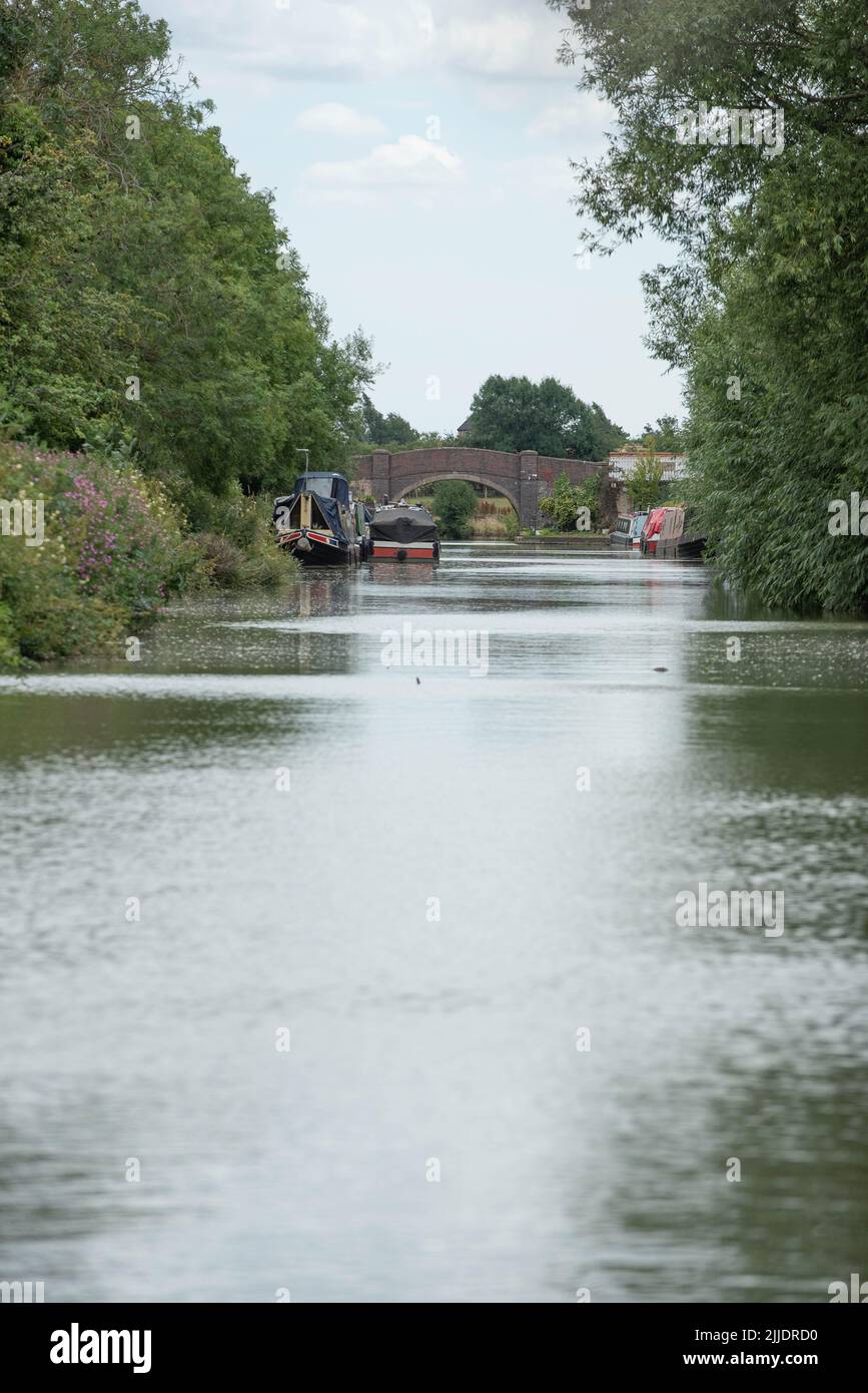 Réseau de canaux du Royaume-Uni depuis le canal de Grand Union Banque D'Images
