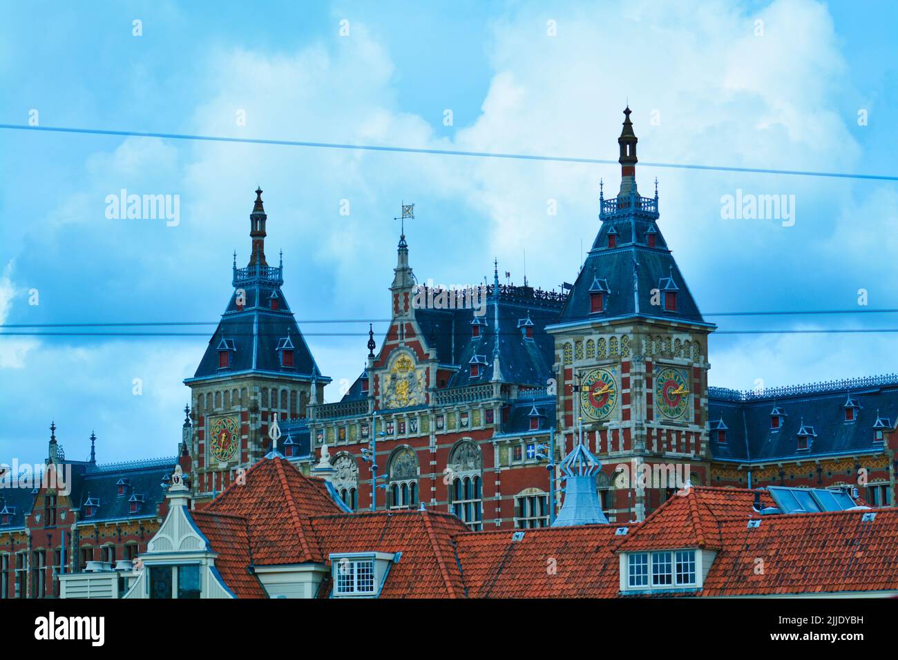 Une photo de la gare centrale d'Amsterdam Banque D'Images